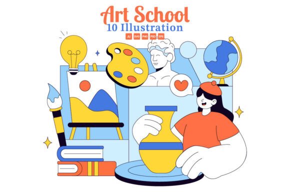 10 Art School Vector Illustration Embroidery Review