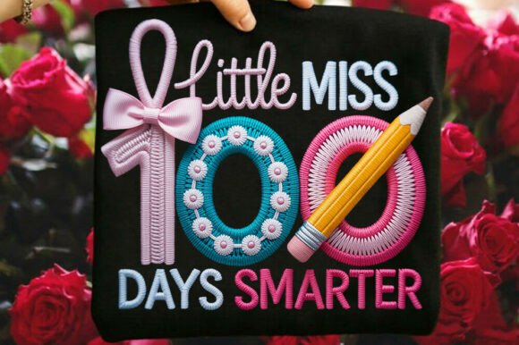 100 Days of School Shirt PNG Faux Yarn