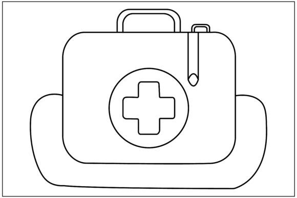 A Designer's Look at the School Medical Kit Line Art