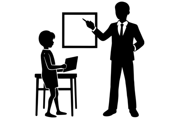 A Silhouette for Your Next Embroidered Project: Teacher at a Whiteboard