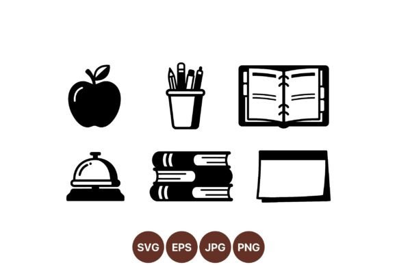 Classic School Icon Vector Set