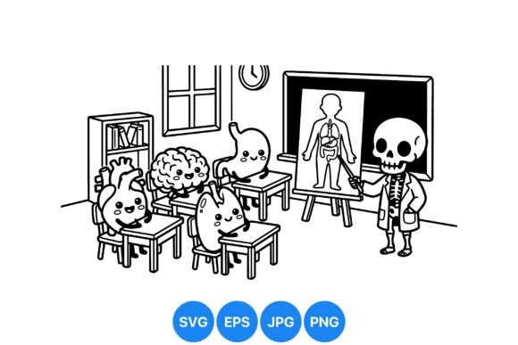Cute Anatomy Classroom Clipart