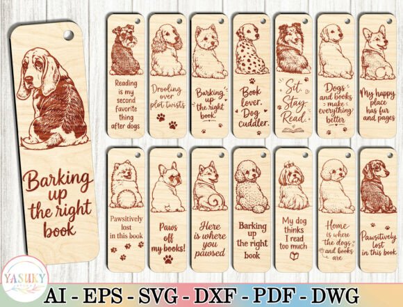 Dog Bookmark Laser Cut File SVG Bundle