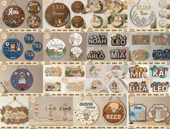 Kids Name Signs Mega Bundle SVG