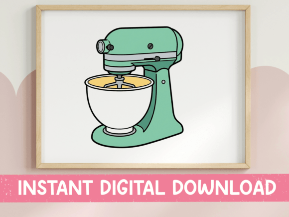 Retro Stand Mixer Baking Clipart Design Review