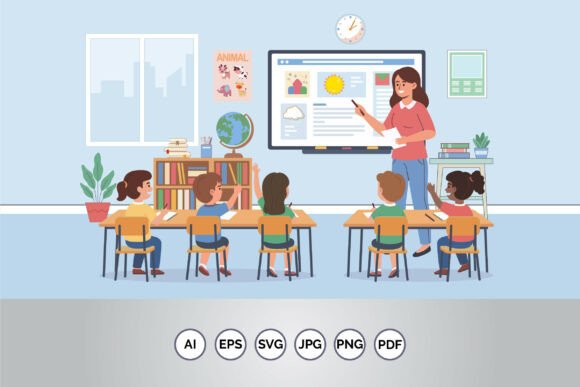 Teacher Teaching Children in Classroom Design Review