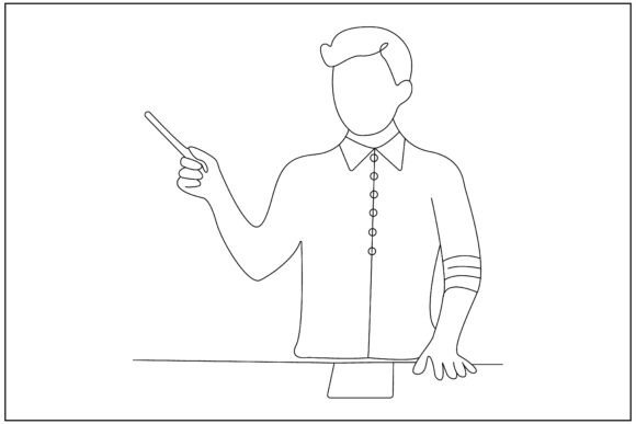 Teacher Teaching Classroom Line Art: A Designer's First Impression